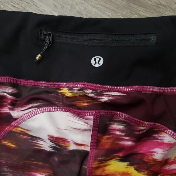 Lululemon Run: Speed Tight Pigment Wind Berry Rumble Multi / Black Sz 6 - Picture 8 of 11